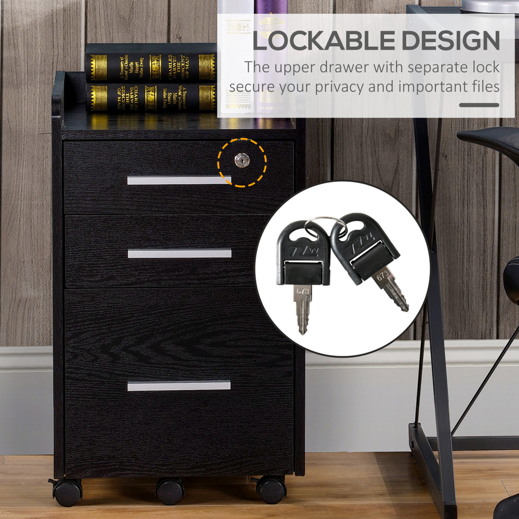 Compact Office Storage Cart with Wheels - Secure & Stylish Design