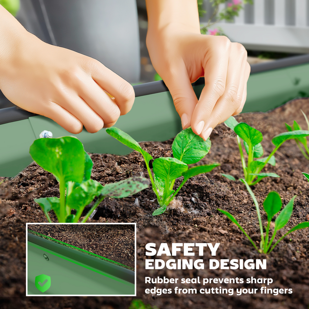 Durable Galvanised Steel Raised Garden Planters - Set of 2 for Maximum Growth