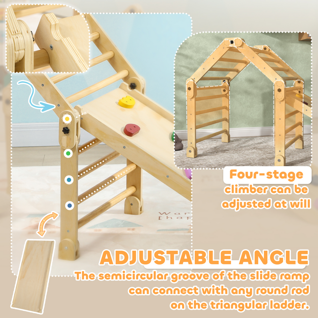 AIYAPLAY 3 in 1 Kids Climbing Set, Foldable Toddler Climbing Toys with Ramp