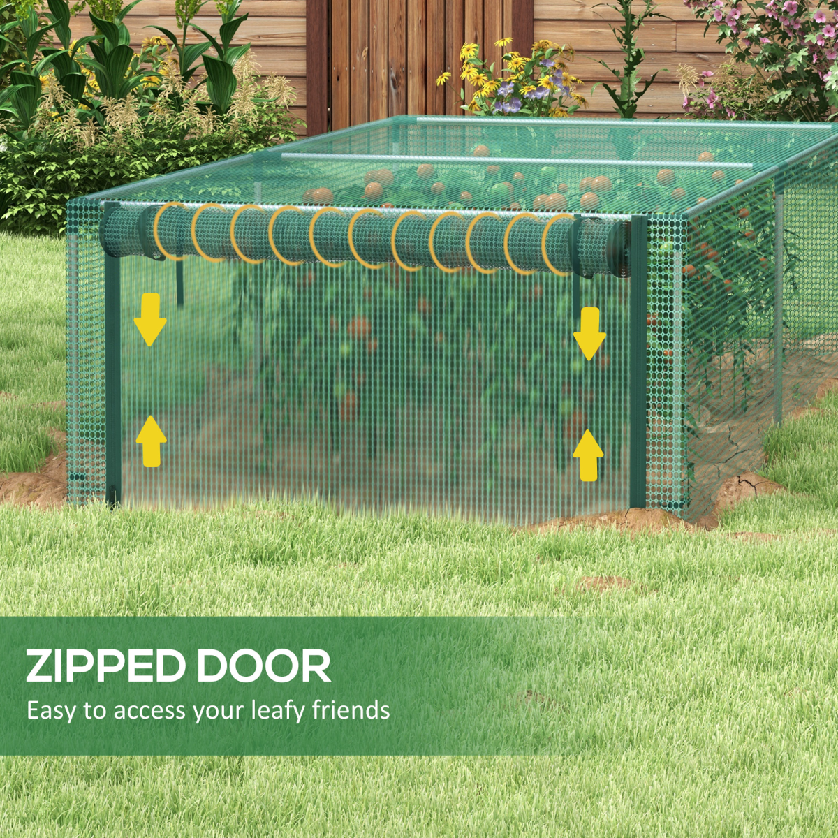 Outsunny 8' x 4' Plant Protection Tent - Durable Crop Cage with Easy Access Door