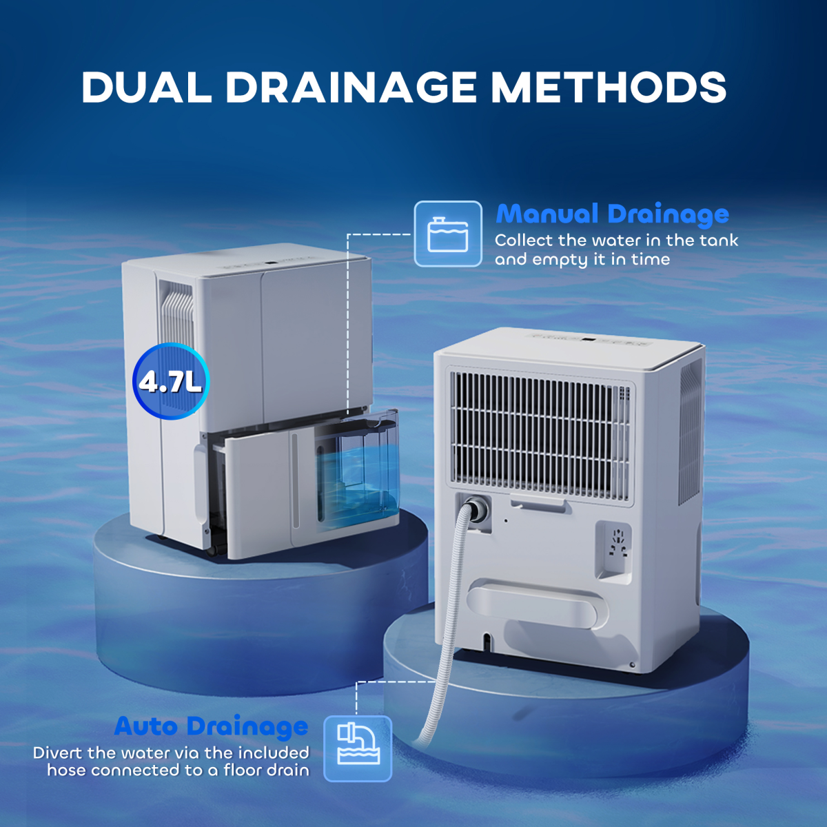 HOMCOM 30L Dehumidifier with Filter, Auto Defrost, for Home Laundry Drying