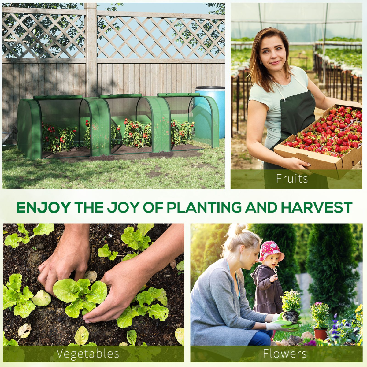 Durable Tunnel Greenhouse with Zippered Doors - Ideal for Backyard Gardens