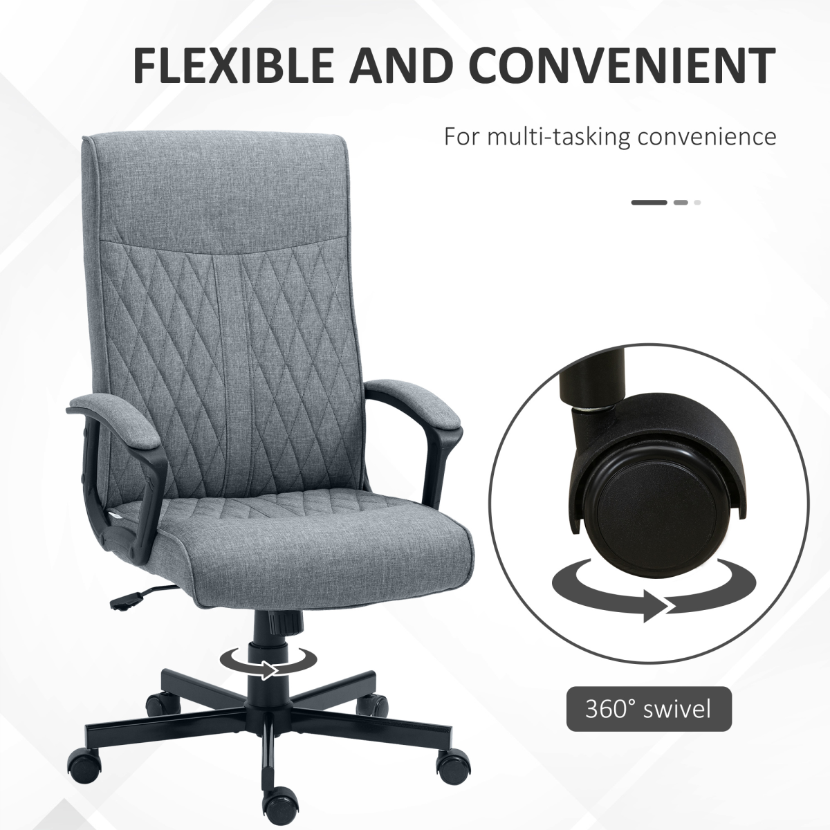 Vinsetto High-Back Ergonomic Office Chair with Adjustable Height & Swivel Wheels