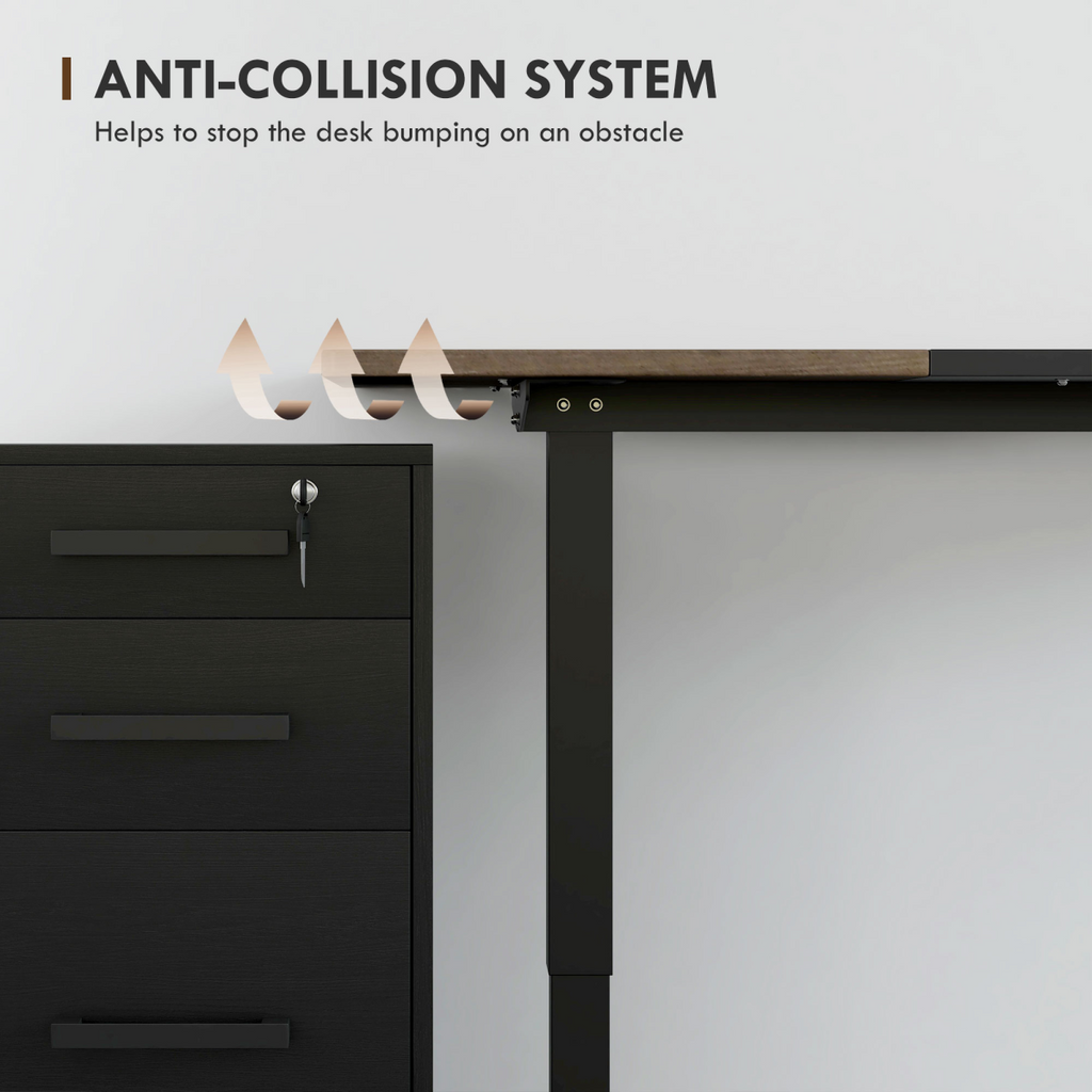 Height Adjustable Electric Standing with 4 Memory Preset Black Vinsetto