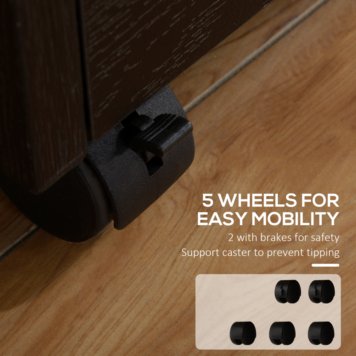 Compact Office Storage Cart with Wheels - Secure & Stylish Design
