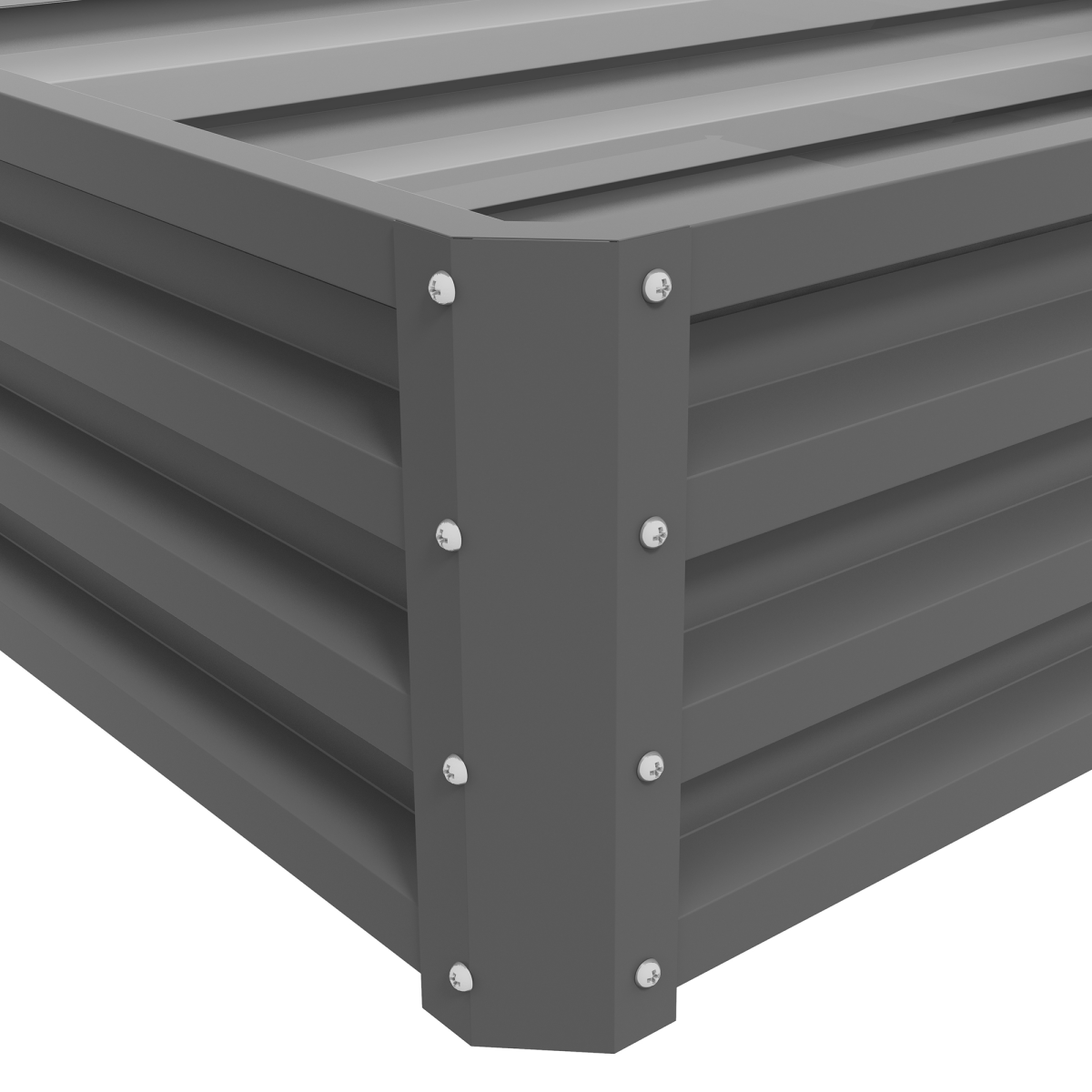 Outsunny Steel Raised Garden Bed - Stylish Elevated Planter Box in Light Grey