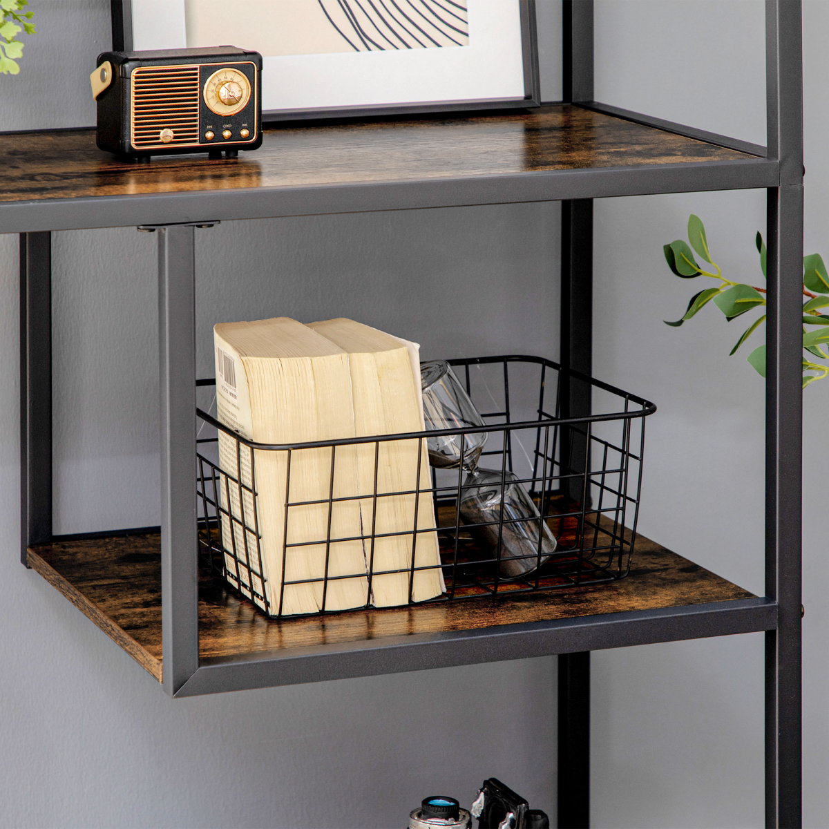 HOMCOM Industrial 7-Tier Storage Shelf - Stylish Free-Standing Bookcase