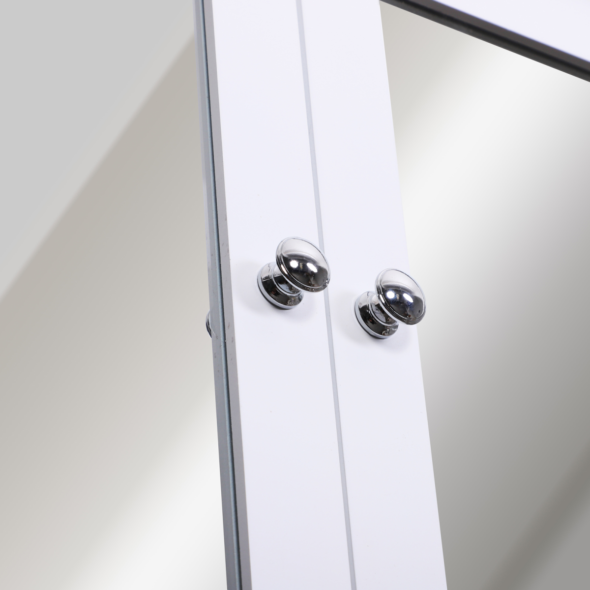 kleankin Wall-mounted Cabinet Mirror Door Bathroom Organiser Living Room White