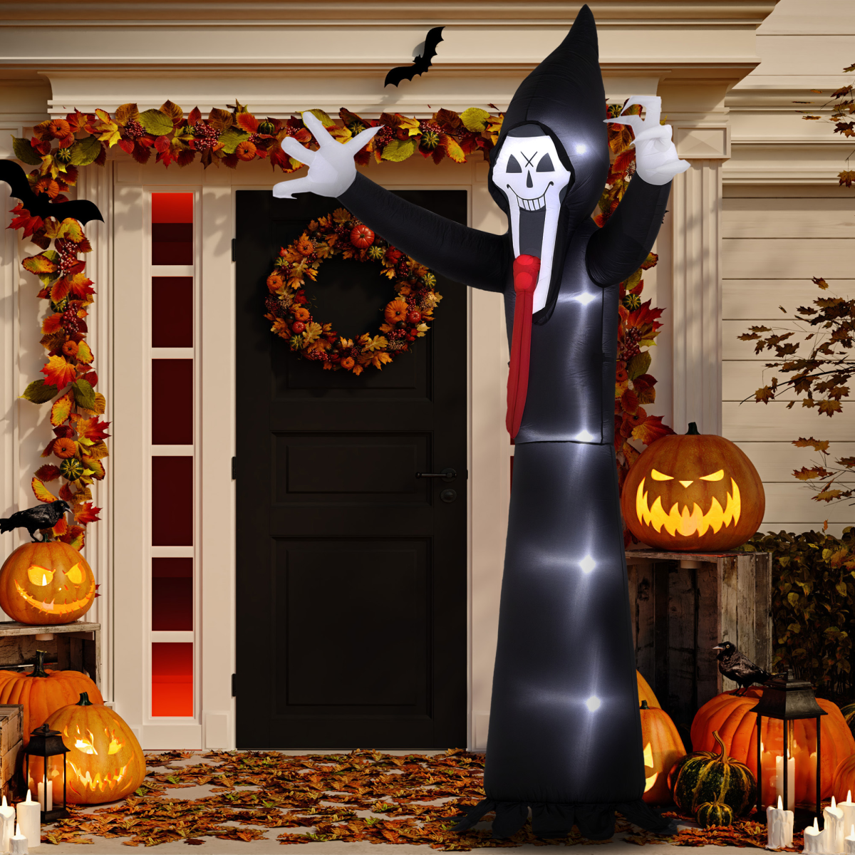 Outsunny 10 FT Grim Reaper Halloween Inflatable for Indoor, Outdoor Party