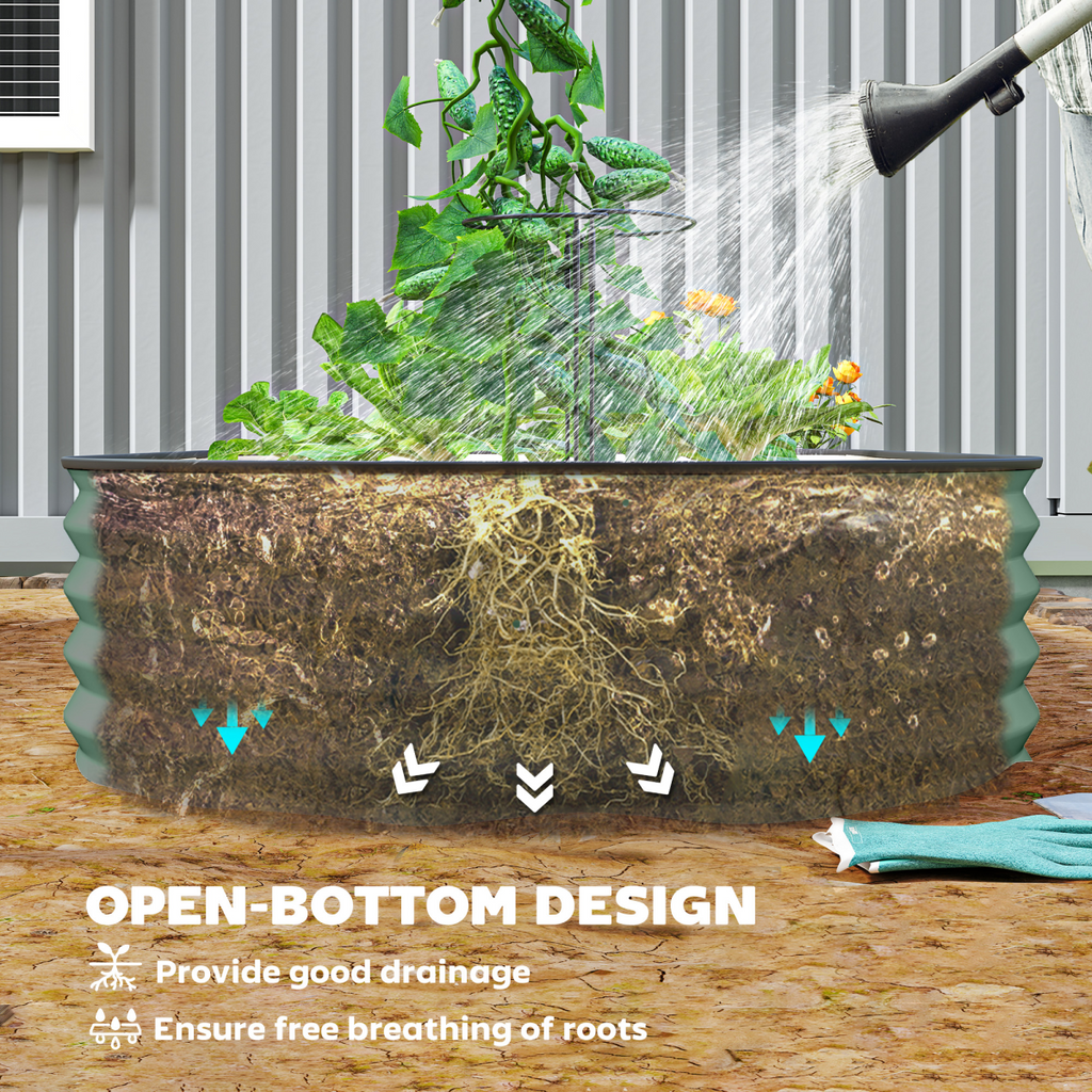 Durable Galvanised Steel Raised Garden Planters - Set of 2 for Maximum Growth