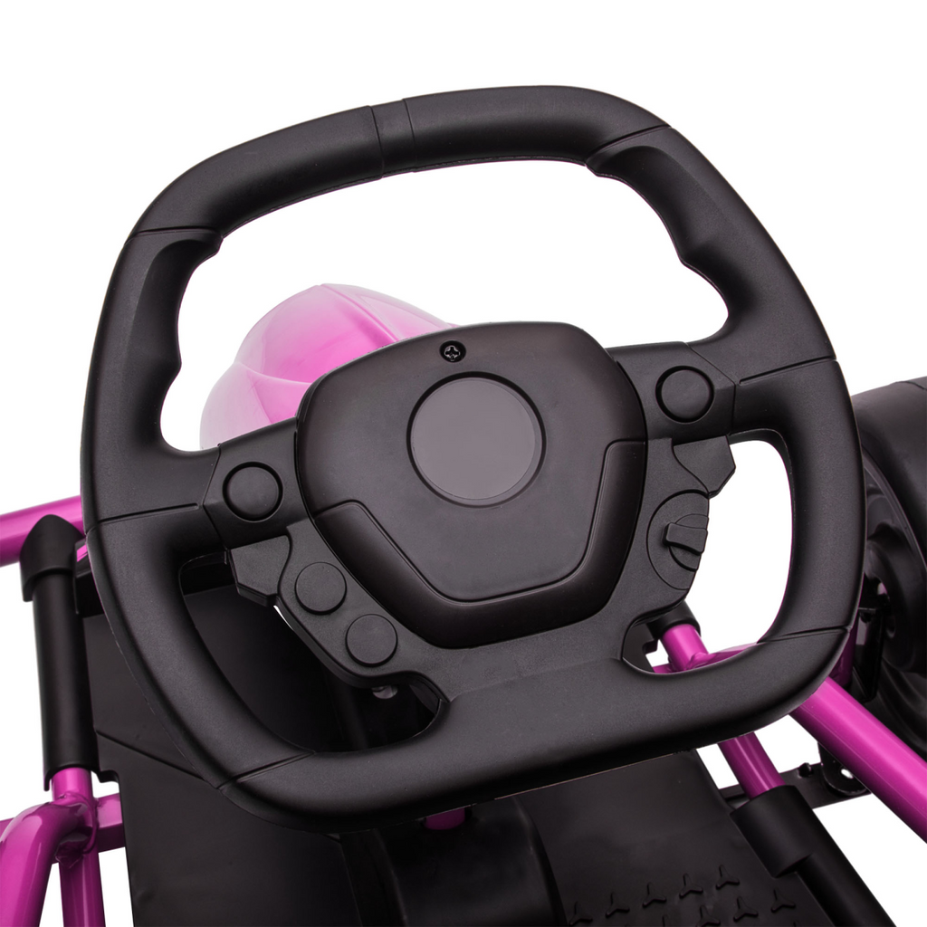 HOMCOM 24V Electric Go Kart for Kids with Music, Horn Honking, Slow Start