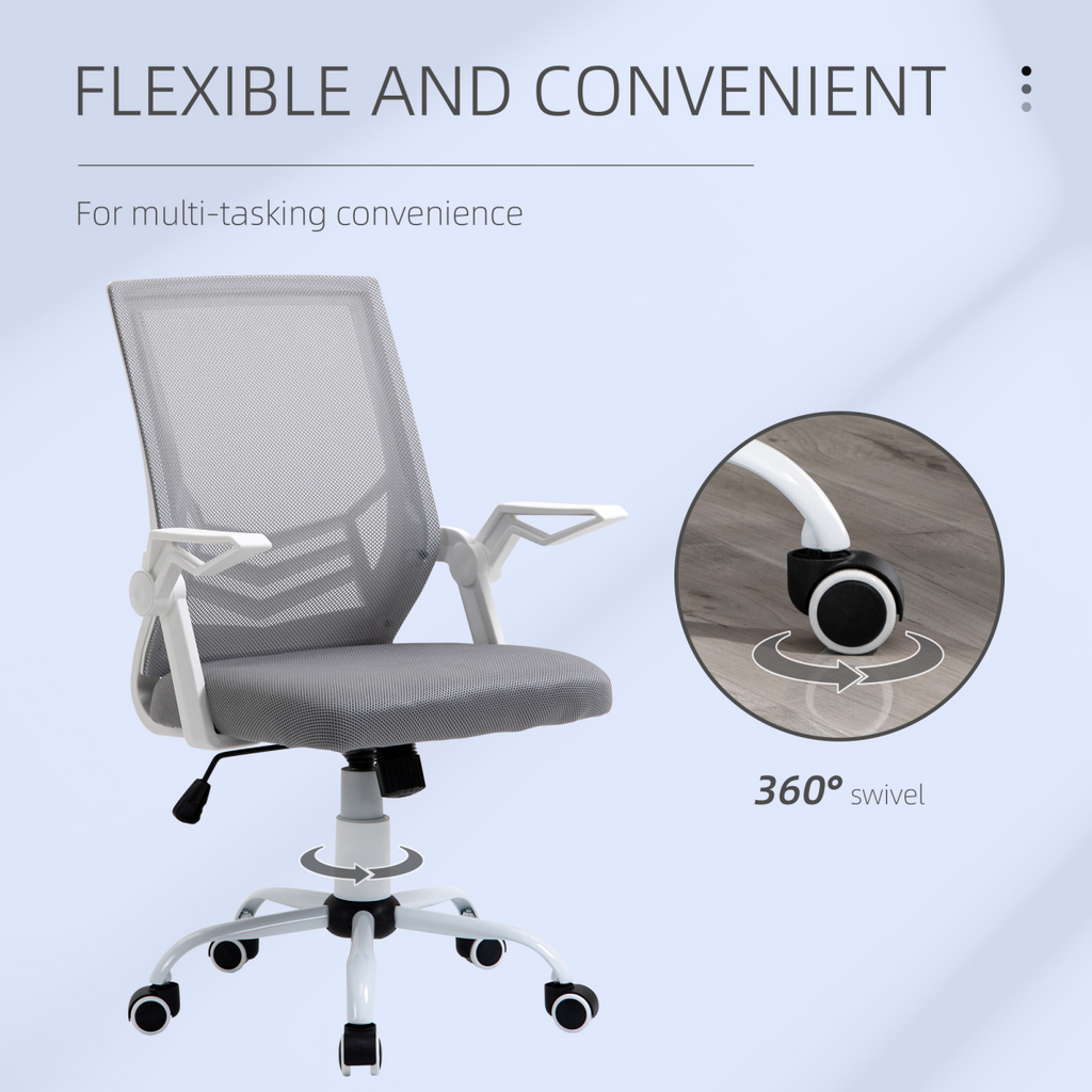 Ergonomic Mesh Office Chair with Lumbar Support - Adjustable Comfort, Grey