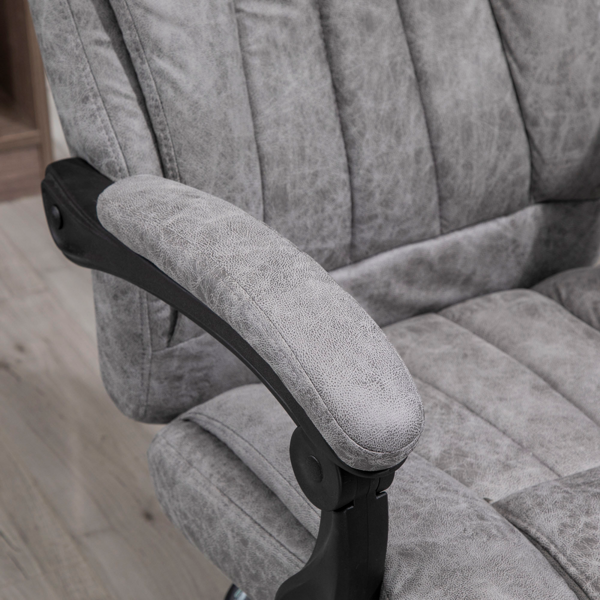 Executive Office Chair Computer Swivel Chair for Home with Arm, Footrest, Grey