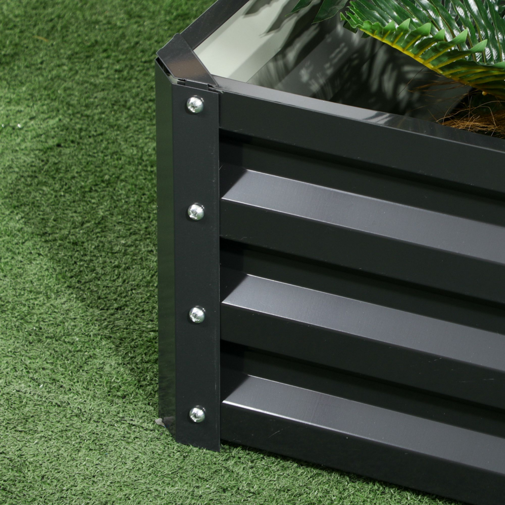 Outsunny Galvanised 2-Tier Raised Garden Bed Planter - Durable & Stylish!