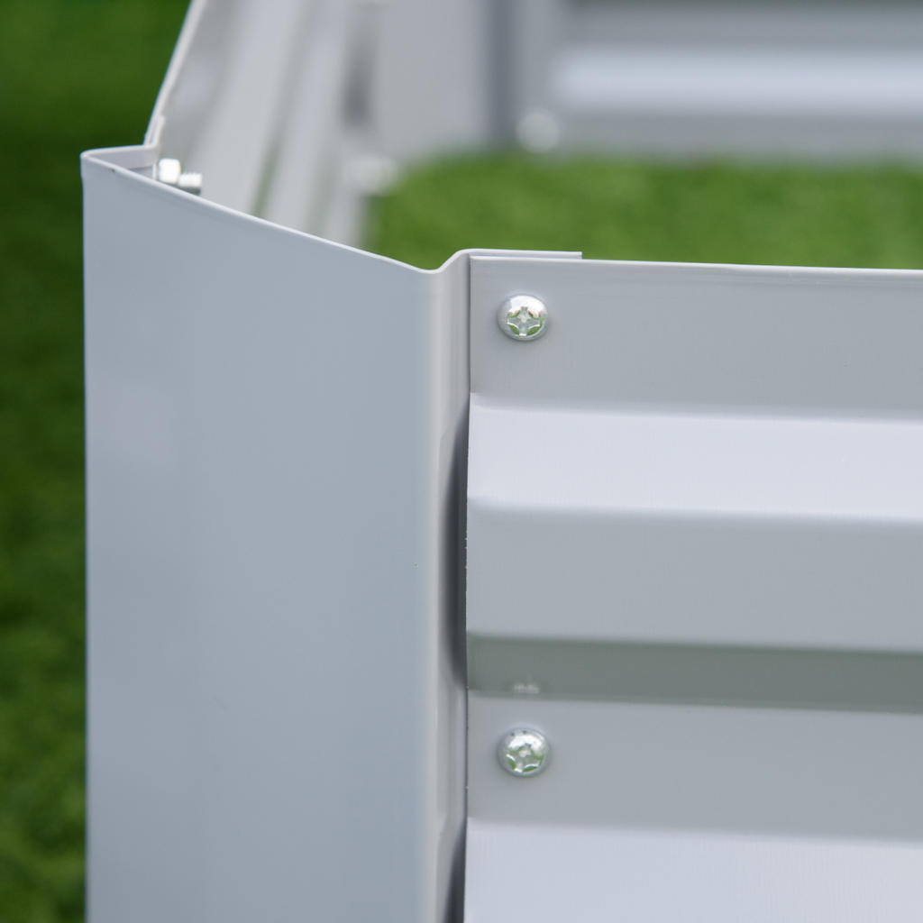 Outsunny Galvanized Steel Raised Garden Bed Set - Perfect for Vegetables & Flowers!