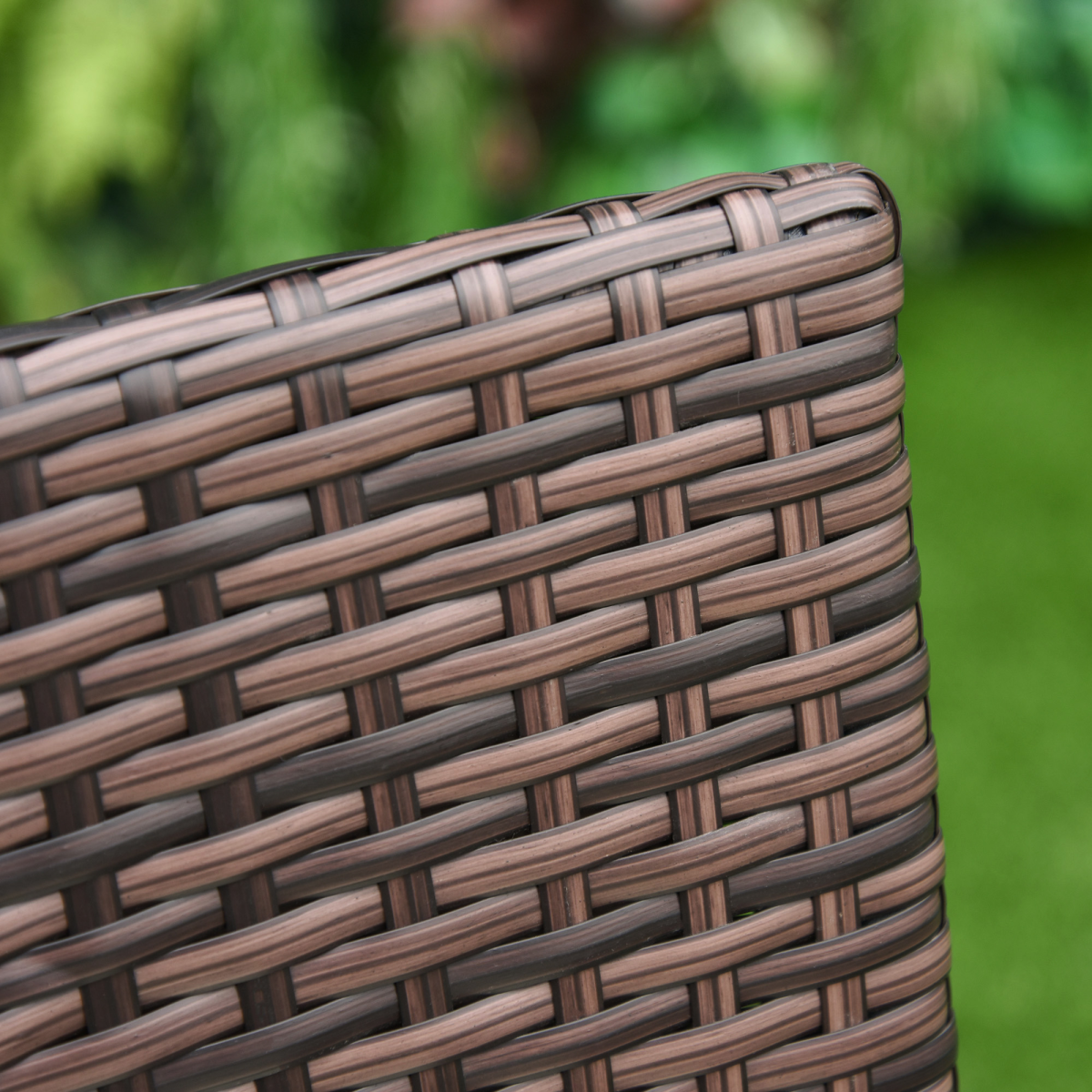Outsunny 4 PC Outdoor Rattan Armchair Wicker Dining Chair Set for Garden Coffee