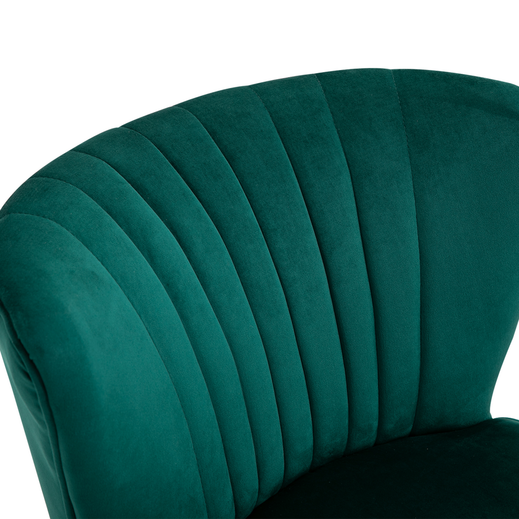 HOMCOM Velvet Accent Chair Occasional Tub Chair for Living Room Bedroom Green