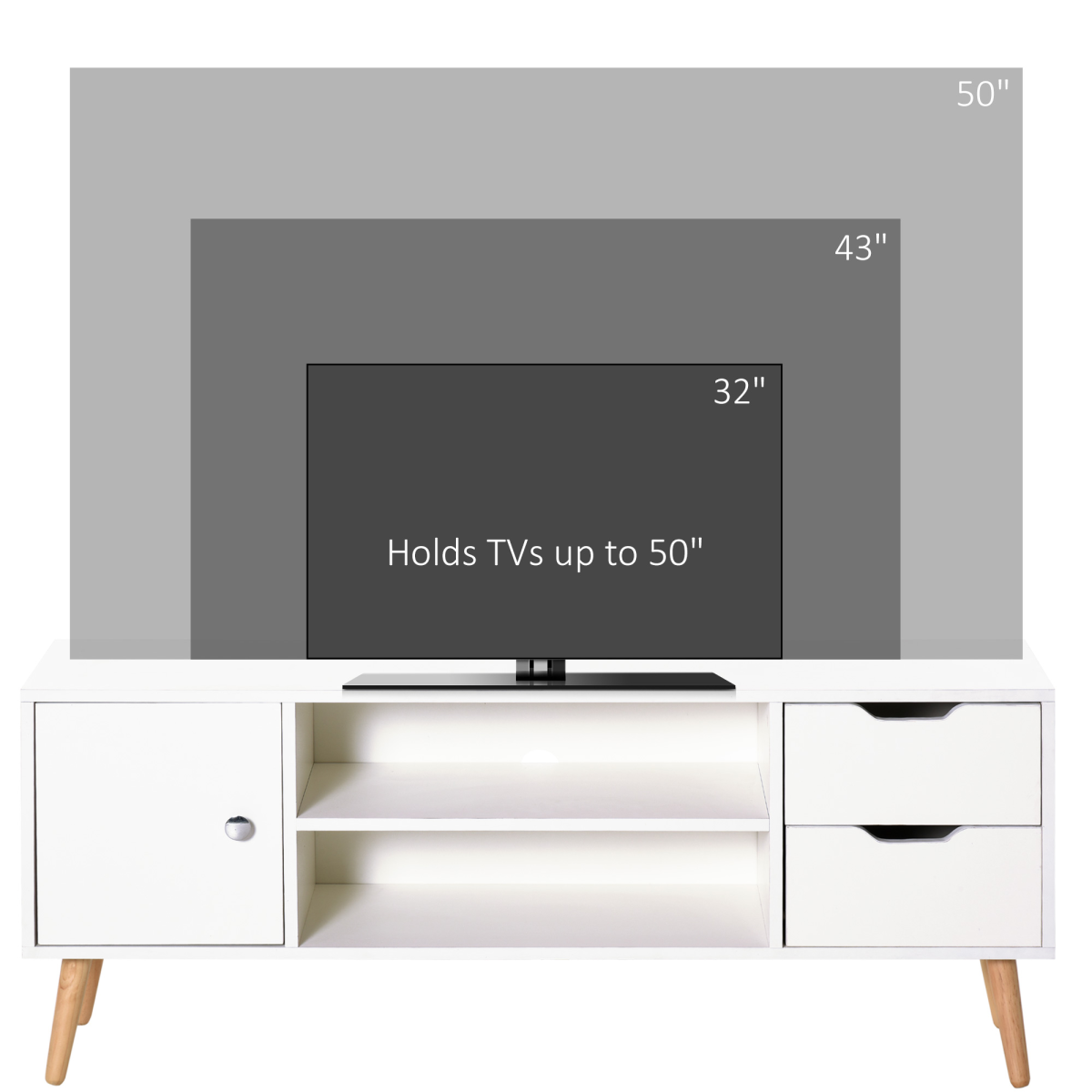 Modern TV Stand  Storage Shelf Media Console Table Entertainment Center