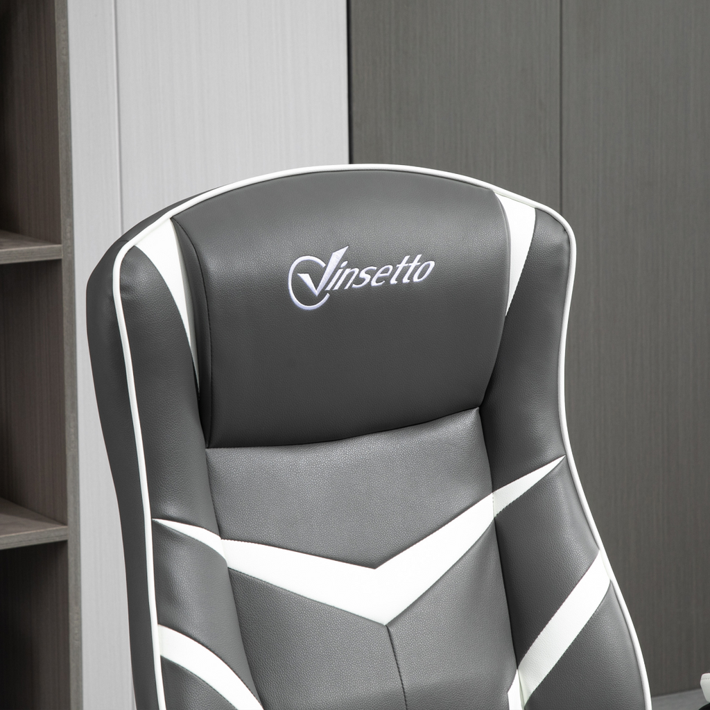 High Back Computer Gaming Chair Video Game Chair with Swivel Base Grey