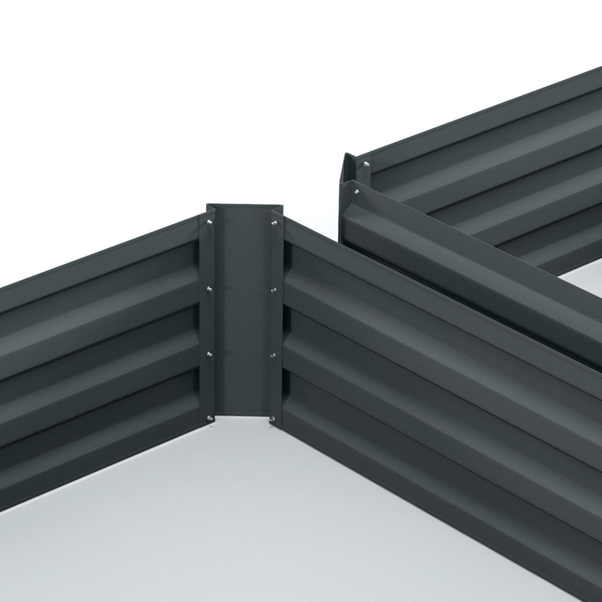 Outsunny Set of 2 Dark Grey Raised Garden Beds - Easy Setup Planter Boxes