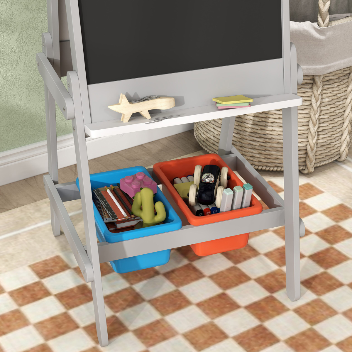 AIYAPLAY Double Sided Art Easel for Kids with Paper Roll