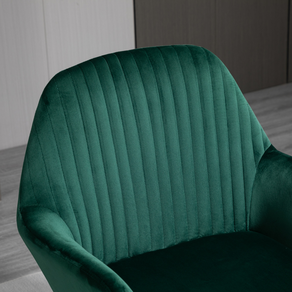 Chic Velvet Accent Chair with Metal Base - Stylish Lounge Armchair in Green