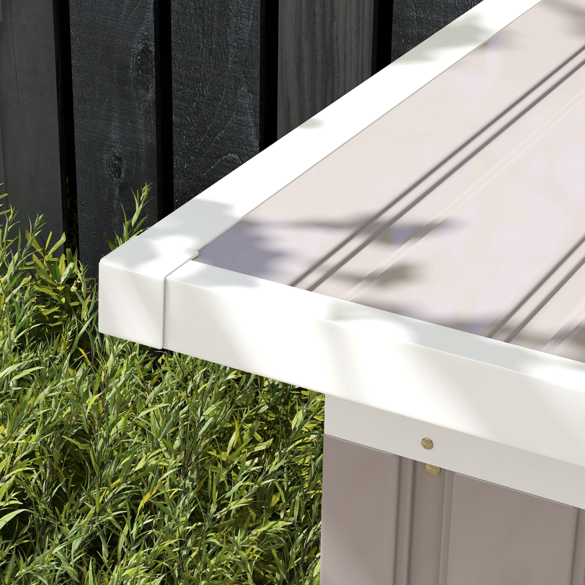Garden Storage Shed Store Metal Roof Building Tool Box Container Light Grey