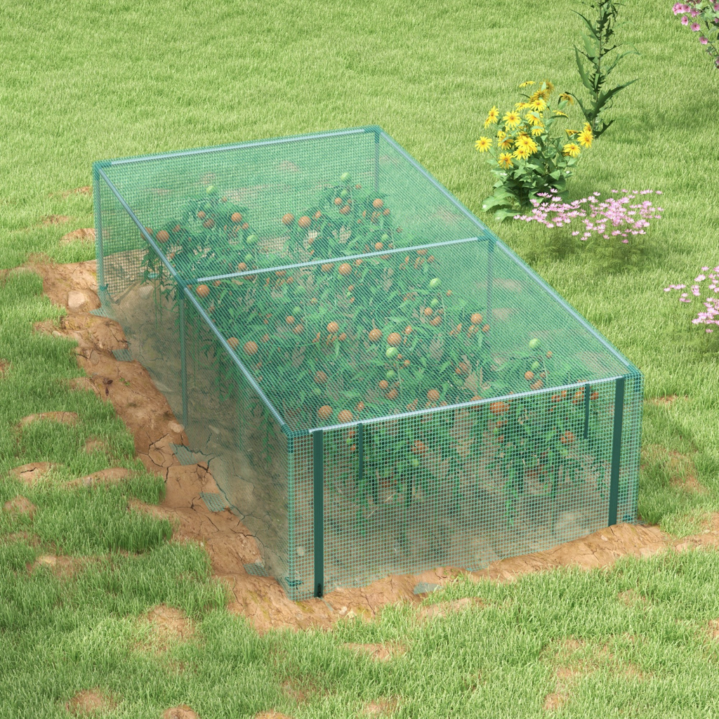 Outsunny 8' x 4' Plant Protection Tent - Durable Crop Cage with Easy Access Door