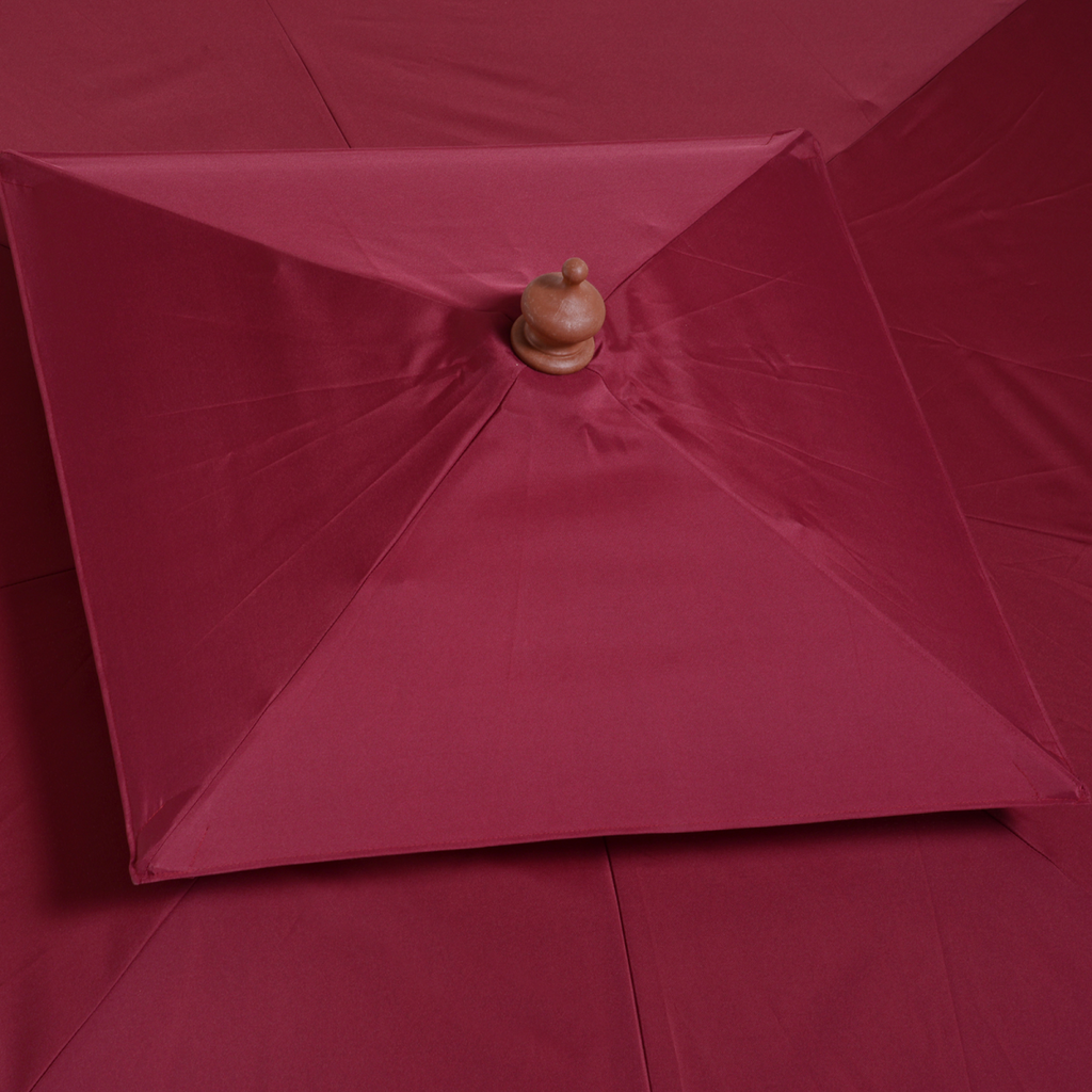 3m Patio Umbrella Bamboo Umbrella Parasol-Wine Red