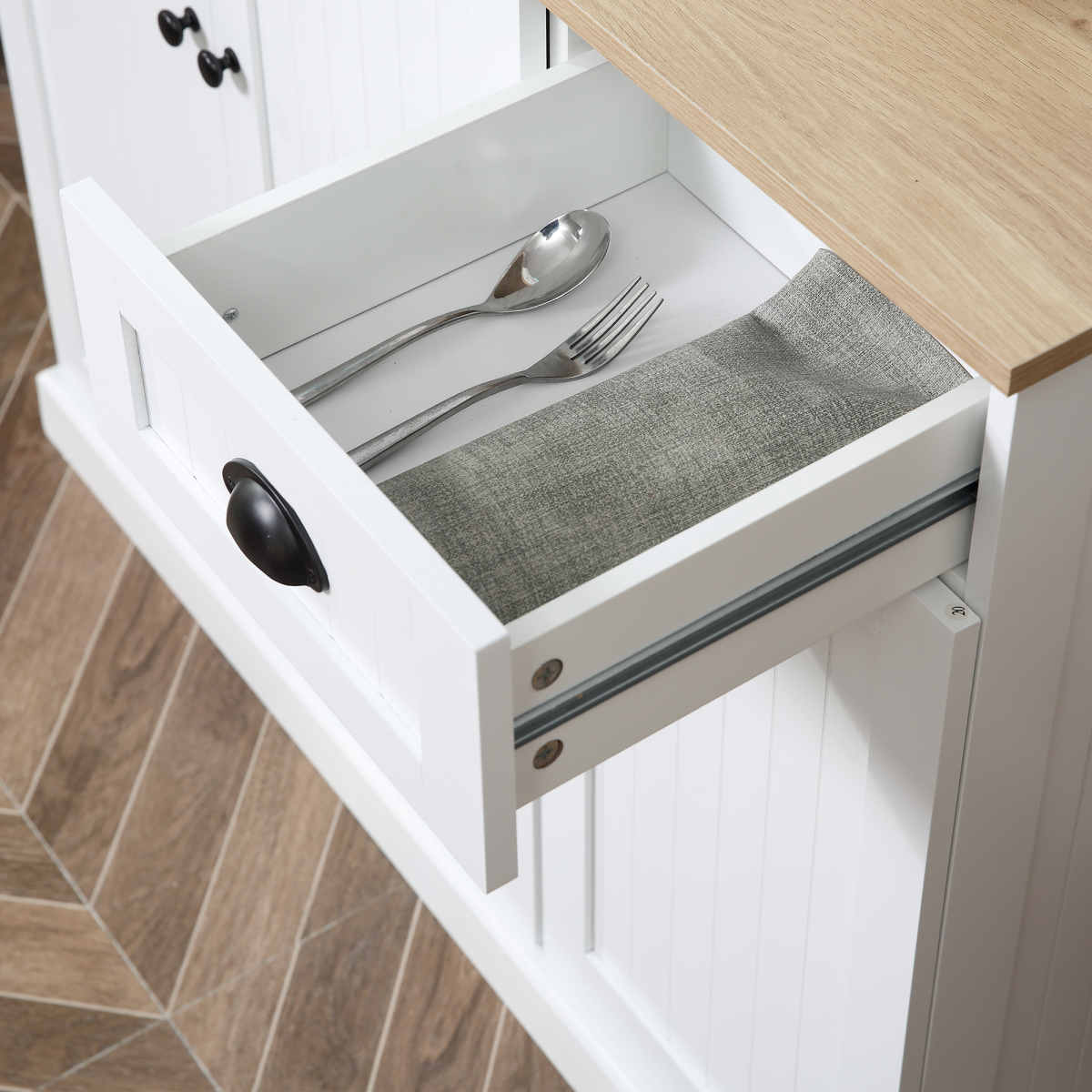 HOMCOM Kitchen Cupboard Storage Cabinet Microwave Oven Stand with Storage