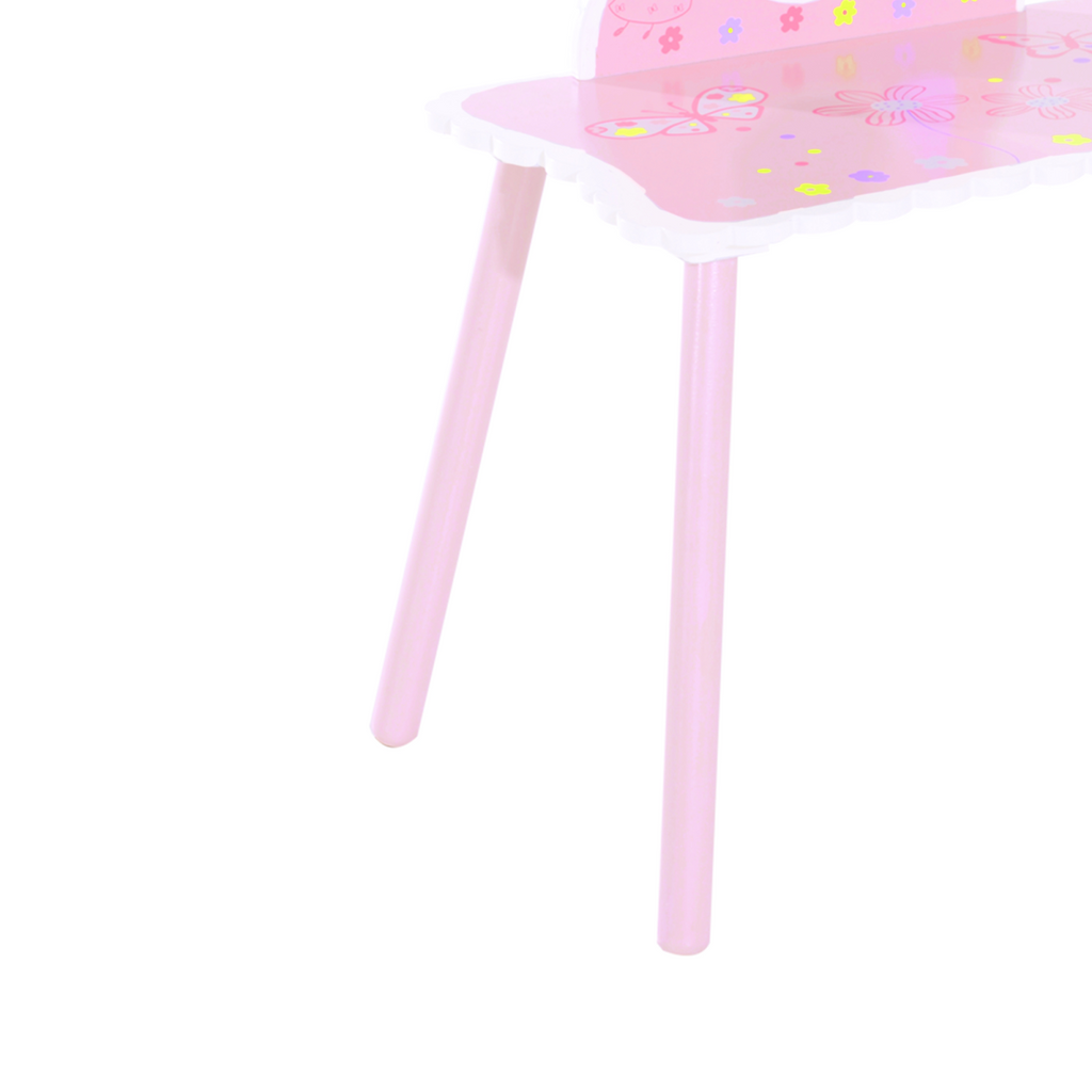 Girls Kids Pink Dressing Table Make Up Play Set Desk Chair Mirror HOMCOM