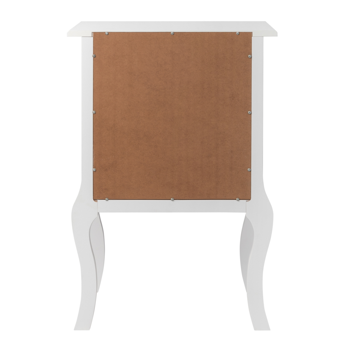 Elegant European White Bedside Table with 3-Tier Storage & Simple Design