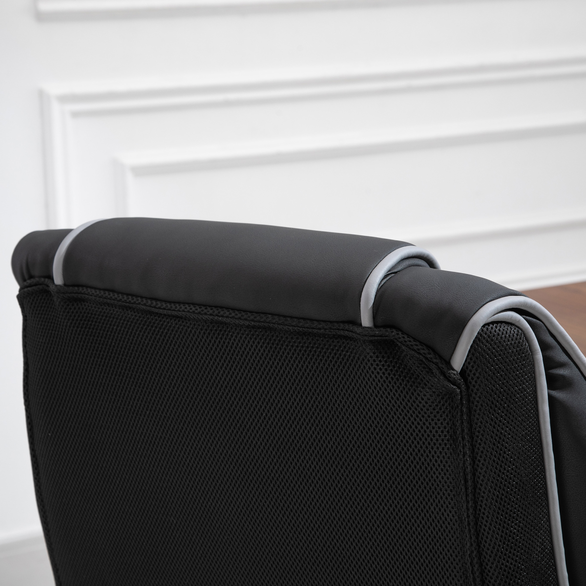 Piped PU Leather Padded High-Back Computer Office Gaming Chair Black Vinsetto