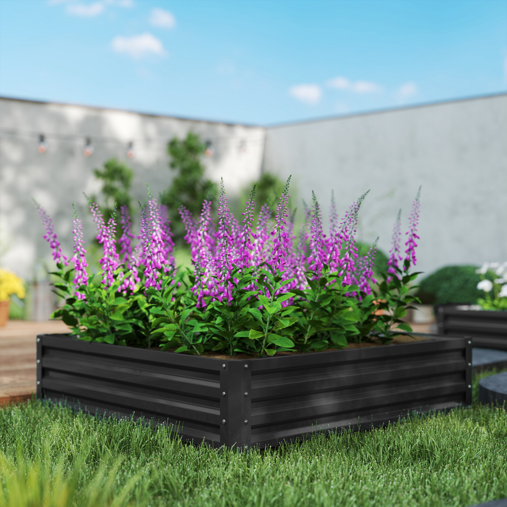 Modular Galvanized Steel Raised Garden Bed - Perfect for Flowers & Veggies!