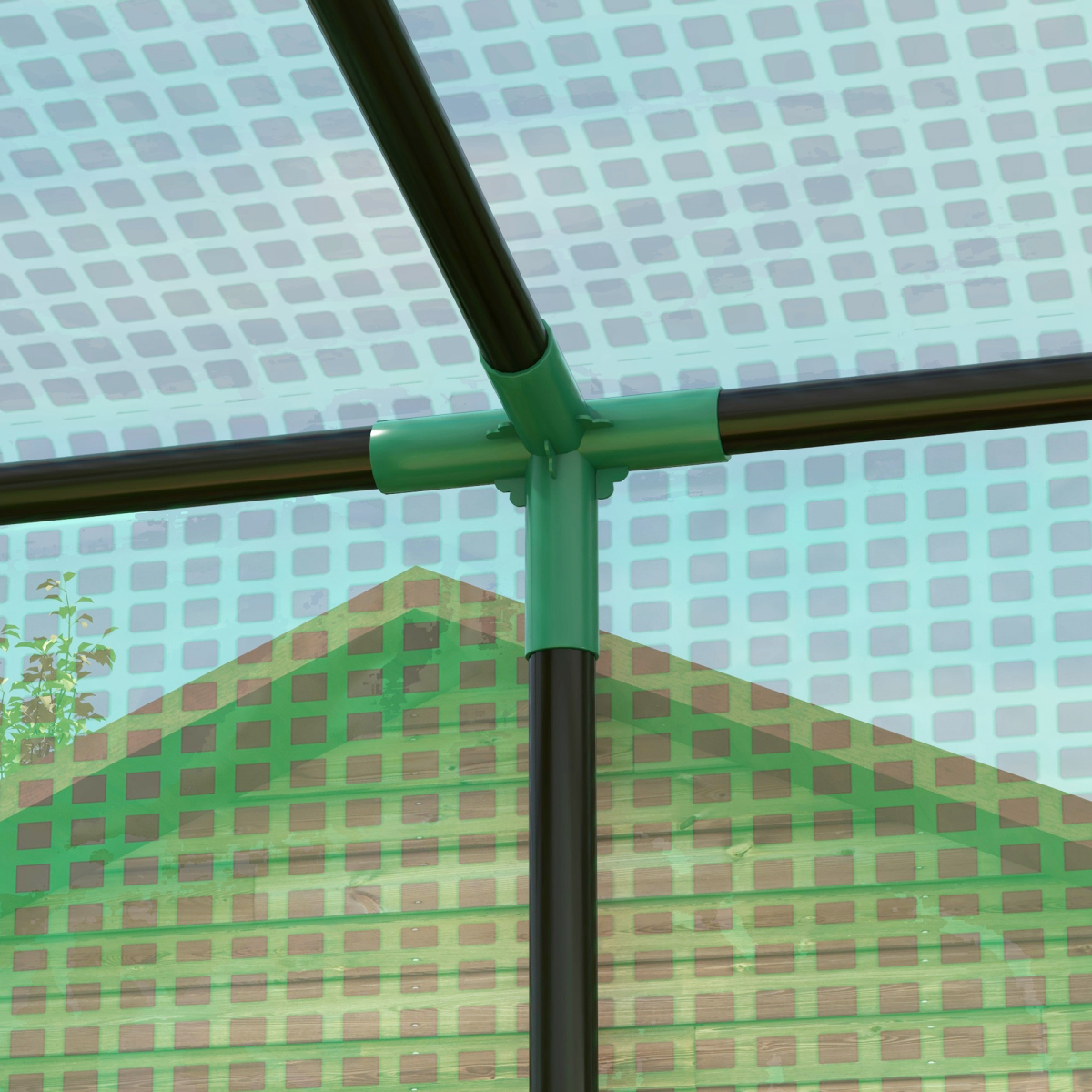 Outsunny Walk-in Garden Green House with Large Roll-up Door and 2 Mesh Windows