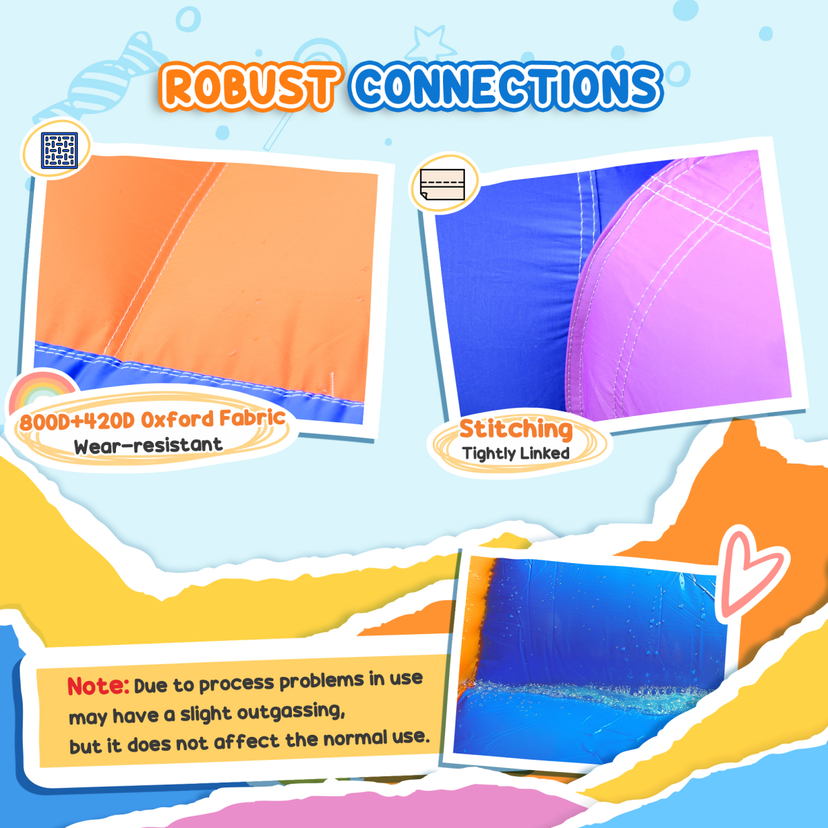 Kids Bouncy Castle with Pool Outdoor Trampoline W/ Net Blower 3-8 Yrs