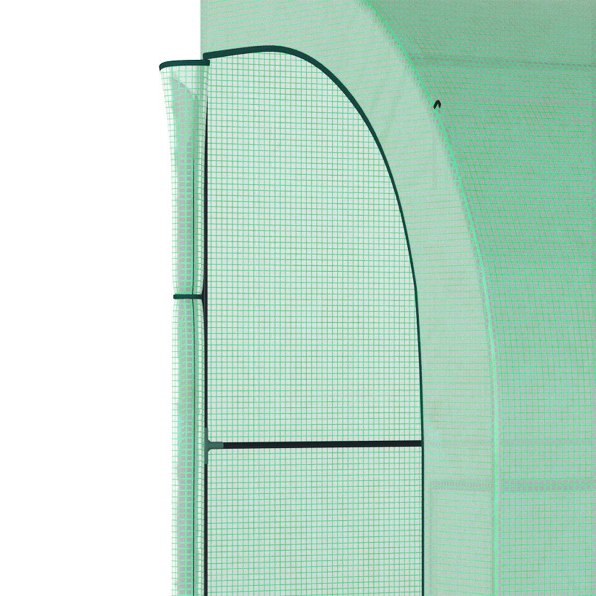 Outsunny 300cm Walk-In Greenhouse with PE Cover & 3-Tier Shelving - Green