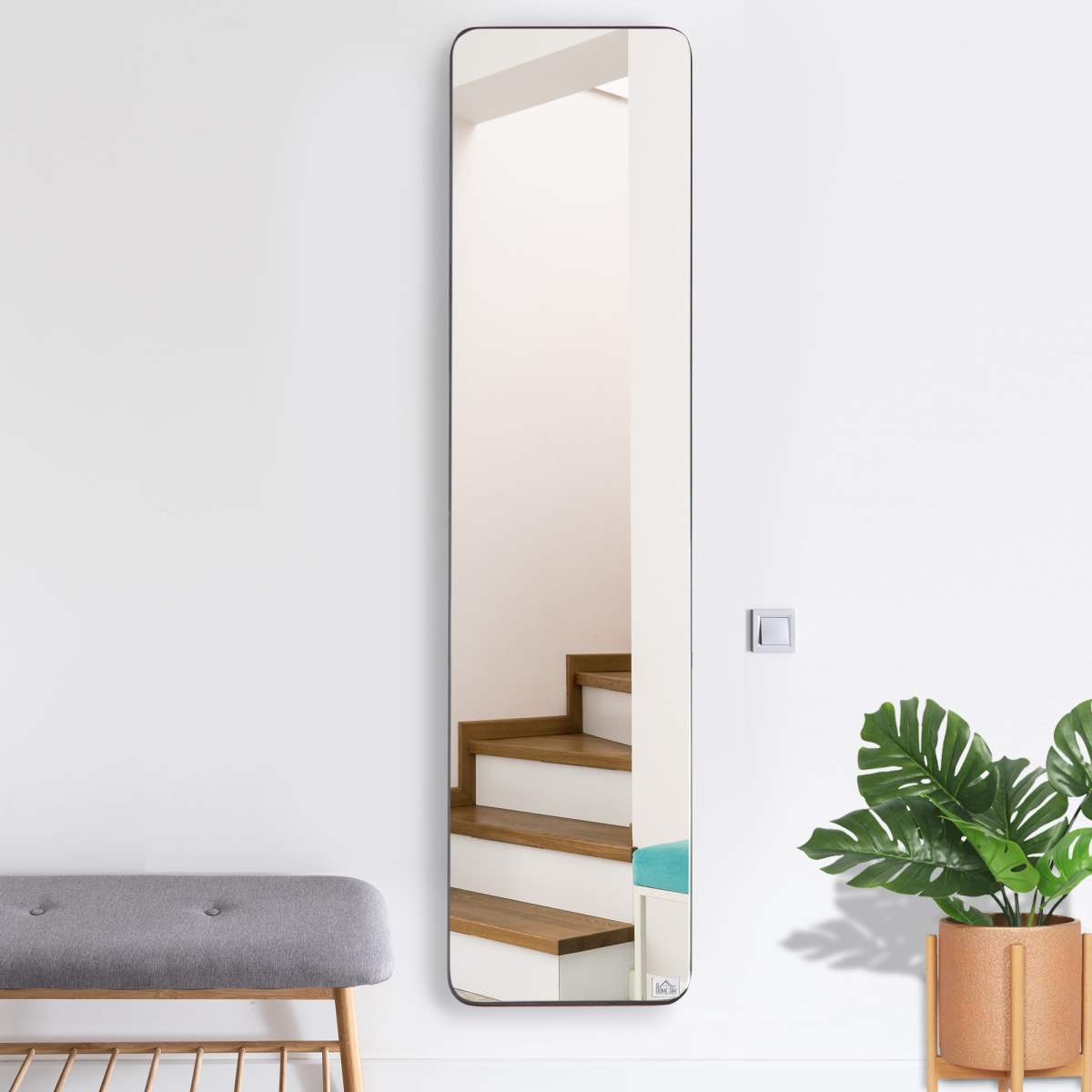 Full Length Mirror Free Standing or Wall Mount Dressing Bedroom Black