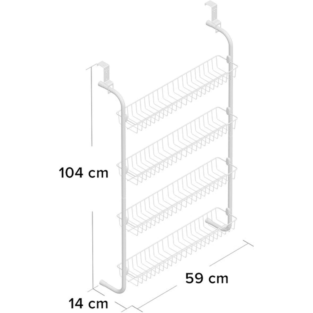 4 Tier Over Door Hanging Rack / Shelves For Pantry Or Storage Cupboard