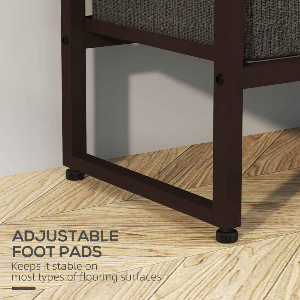 HOMCOM Clothes Hanging Rail with 3 Fabric Drawers Storage Shelves for Hallway