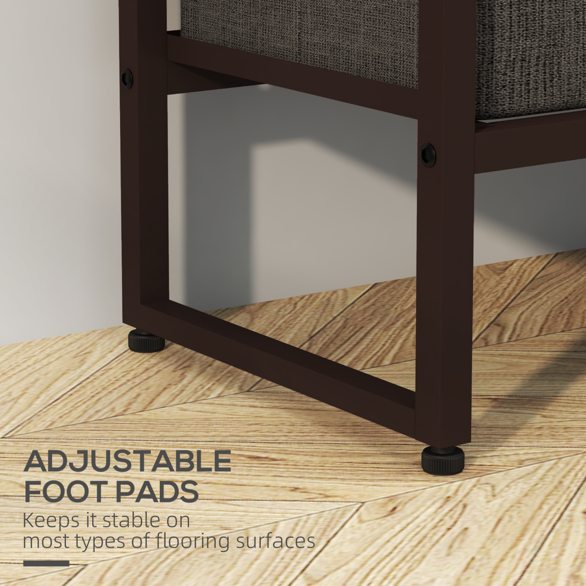 HOMCOM Clothes Hanging Rail with 3 Fabric Drawers Storage Shelves for Hallway