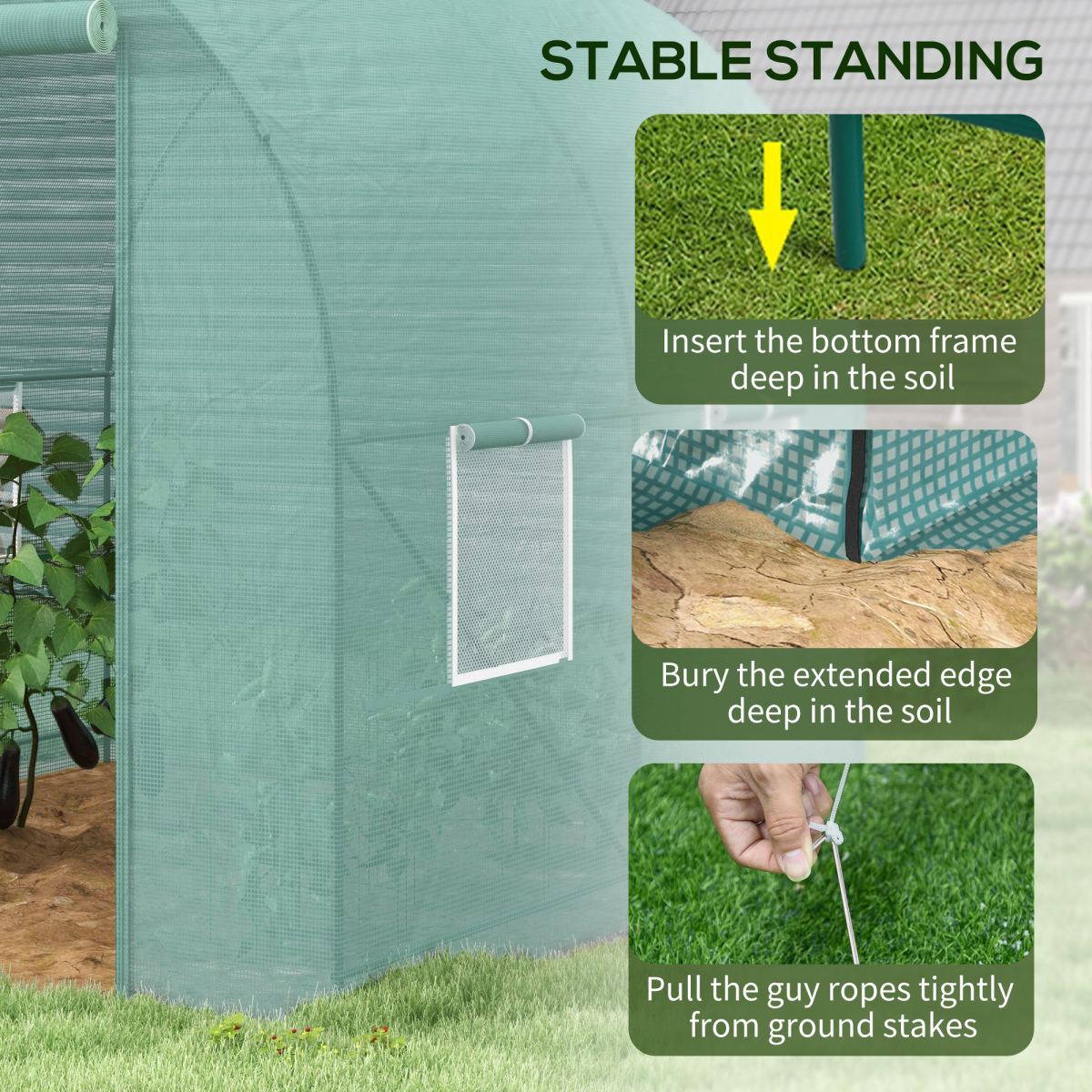 Ultimate 2.5x2m Reinforced Polytunnel Greenhouse for Thriving Plants!