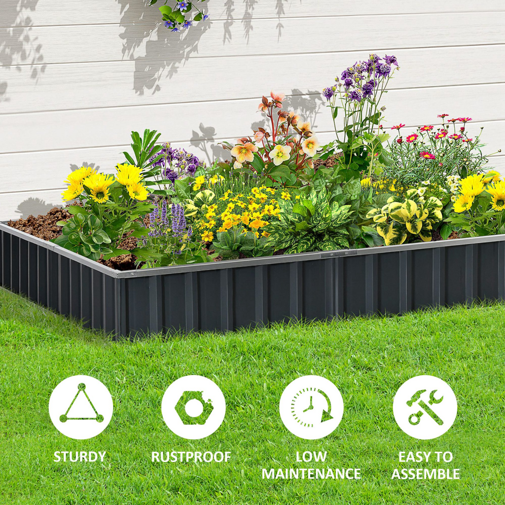 Outsunny Metal Raised Garden Bed – Spacious 2.6m Planter with Free Gloves!