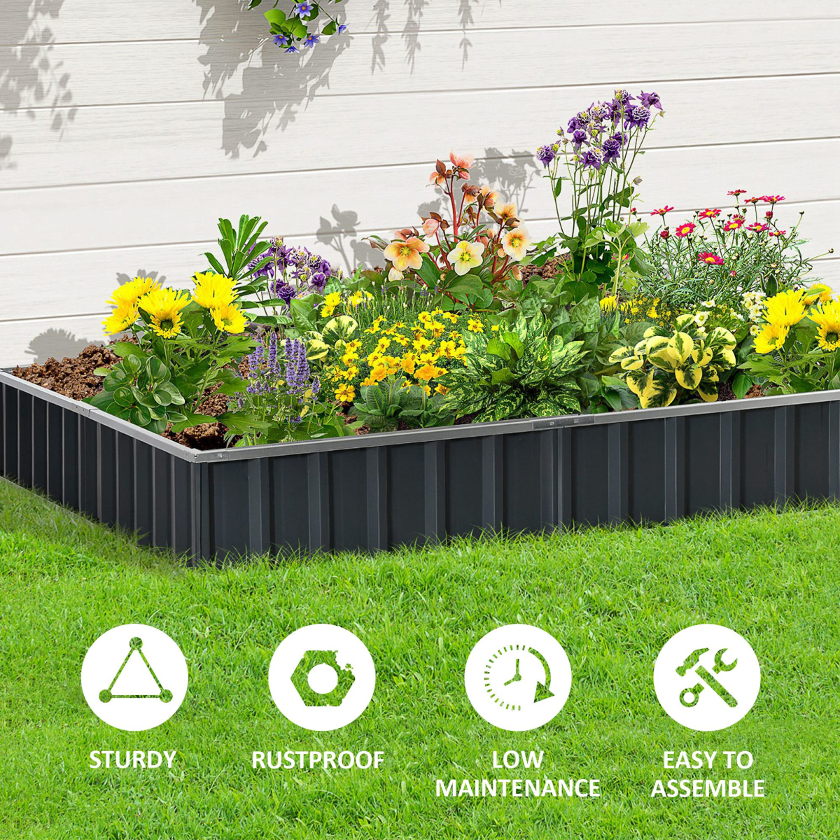Outsunny Metal Raised Garden Bed – Spacious 2.6m Planter with Free Gloves!
