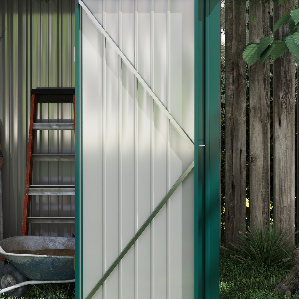Outsunny Outdoor Storage Shed Steel Garden Shed w/ Lockable Door for Garden