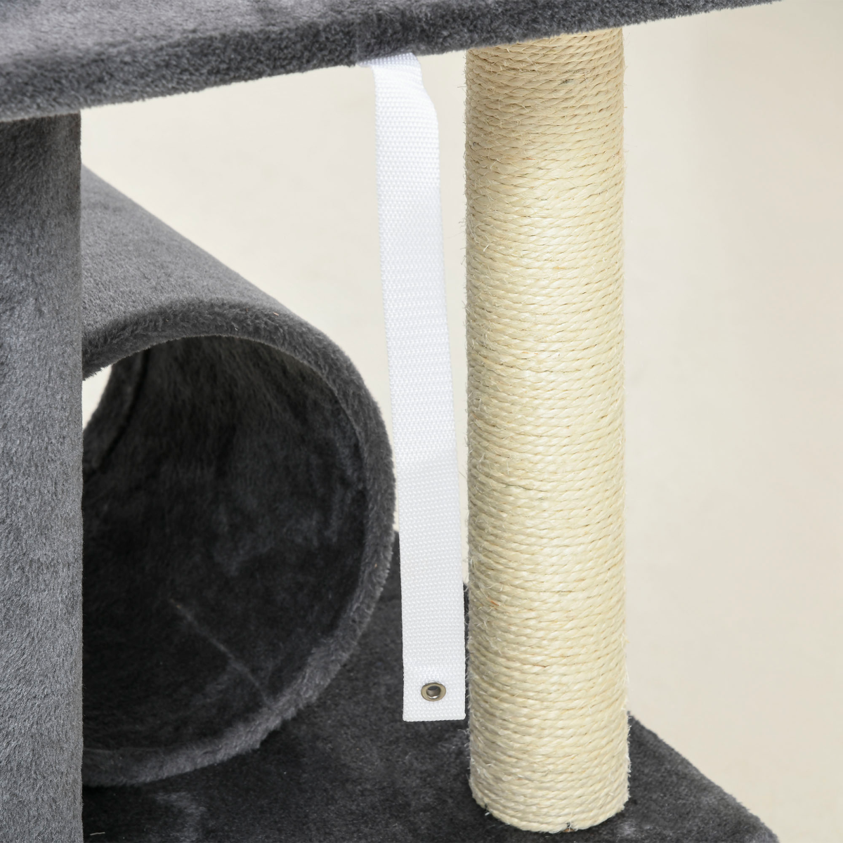 121cm Cat Tree Tower w/Sisal Scratching Posts Bed Tunnel Perch Grey