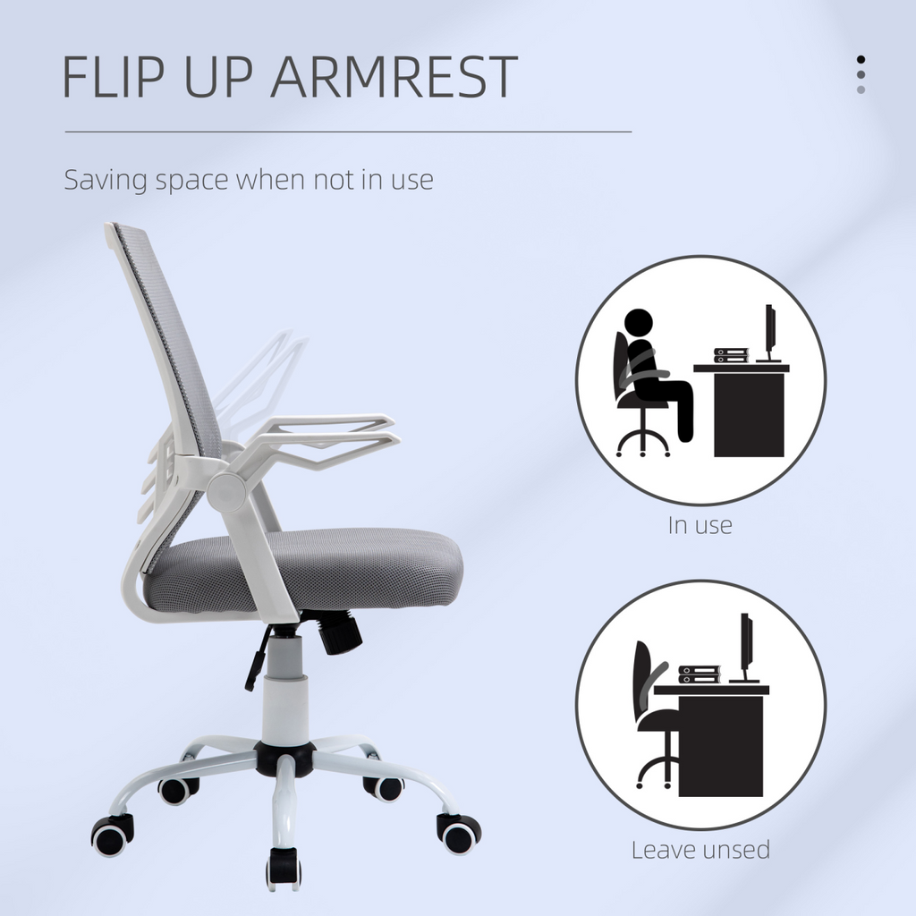 Ergonomic Mesh Office Chair with Lumbar Support - Adjustable Comfort, Grey