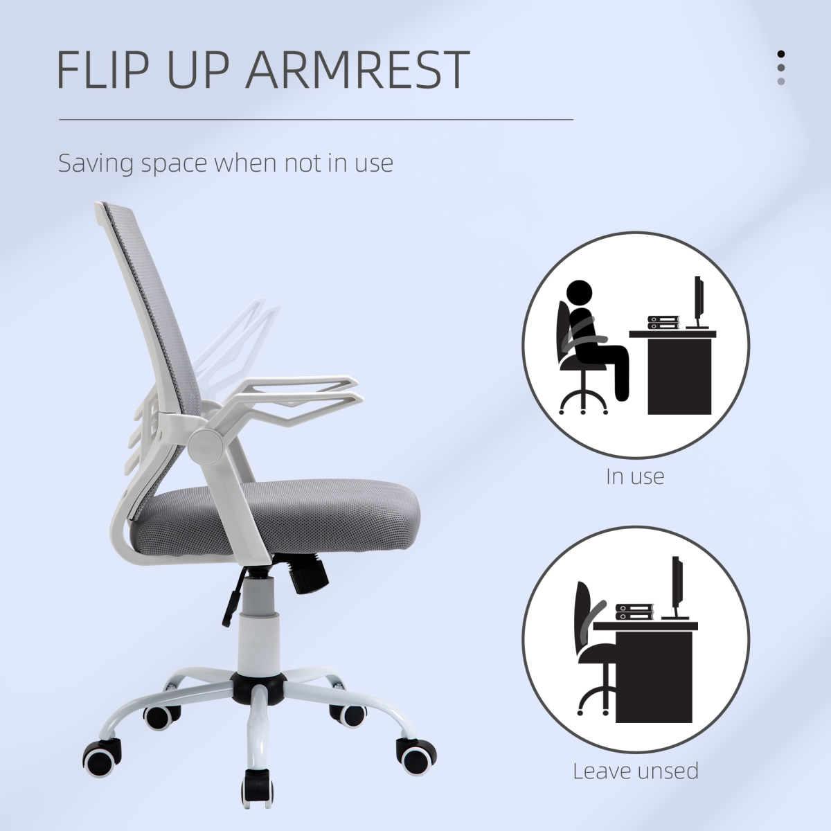 Ergonomic Mesh Office Chair with Lumbar Support - Adjustable Comfort, Grey
