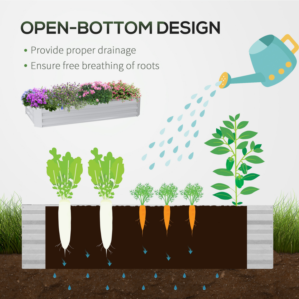 Outsunny Dual-Use Raised Garden Bed with Greenhouse & Large Viewing Window