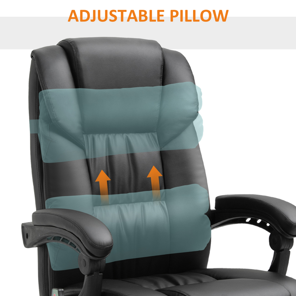 6-Point PU Leather Massage Racing Chair Electric Padded Angle Adjustable Remote